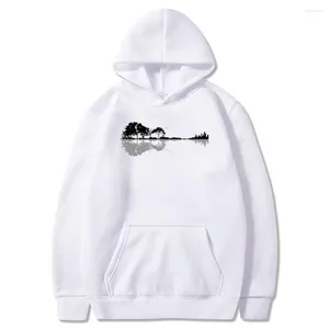 Erkek Hoodies 2024 Sweatshirt Erkekler Eğlenceli Doğa Gitar Moda Sonbahar ve Kış Beyaz Uzun Kollu Top Roman Tasarım Yenilik