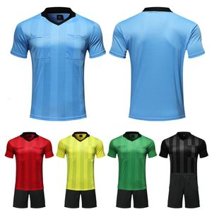 Dostosowane męskie sędzia sędzia mundury Sets Sets wiele kolorów opcjonalny sędzia oddychający koszulka piłkarska 240318