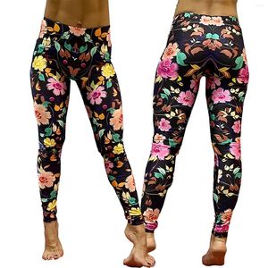 Leggings da donna Stampa floreale Moda Donna Lady Slim Pantaloni da yoga alti elastici Vita sexy Streetwear Donna