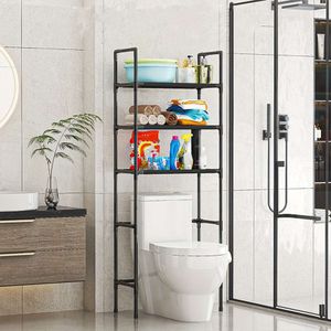 1 set nero/bianco a 3 strati con supporto da pavimento, portawater e mensola per lavabo, accessori per riporre il bagno di casa