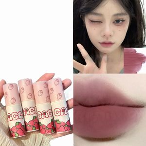 6 Color Brown Pink Lip Glaze Matte Liquid Lipstick Cute Strawberry Waterproof Veet Nude Red Lip Mud Cheek Rouge Tint Cosmetics t1Es#