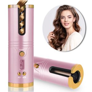 Eisen Automatische Haar Curler Drahtlose Curling Eisen LCD Display Bildschirm USB Aufladen Keramik Locken Lockige Rotierende Curling Stil Werkzeuge