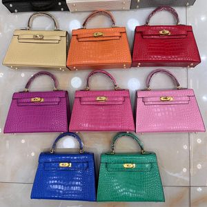 Top Luxury Designer Bag Crocodile skin Womens Fashion Handbag Solid color portable shoulder bag Multi function portable Crossbody bag Silver metal