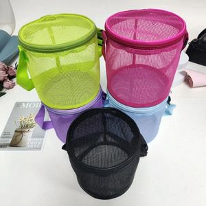 Storage Bags Zipper For Kids Adjustable Shoulder Strap Pouch Child Shell Collecting Bag Toy Organizer Net Mesh Beach