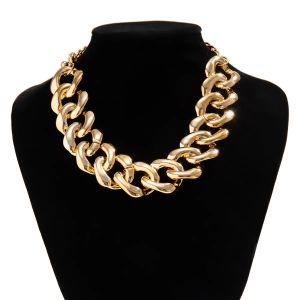 Punk Cuban Link Chain Choker Halsband för kvinnor och flickor Lätt CCB Chunky Square Chain Link Halsband Statement Hip Hop Jewellery