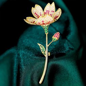 Pins Broschen Neue Blumenbrosche Mode Einfache Atmosphäre Brosche Chinoiserie Elegante Kreative Cheongsam Kleidung Zubehör Corsage Frau L240323