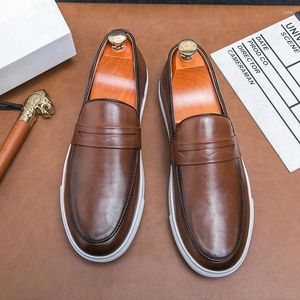 Sapatos casuais vendendo mocassins masculinos Europa América Home Flat Couro Genuíno Vestido de Alta Qualidade