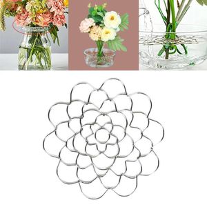 Vaser Flower Arranger Holder Återanvändbar blommig rutnät Metallinsatslock för vasstammar Bukets växtfixering