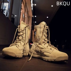 Boots New Hightop Couple Models Outdoor Hiking Shoes Hiking Military Training Desert Boots Yellow Boots Work Safety Shoes Spring