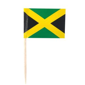 Aksesuarlar Jamaika kürdan bayrağı 500pcs Paper Food Seçiciler Akşam Yemeği Pastası Kürek Kukla Meyve Dekorasyon Çubukları Parti Kokteylleri