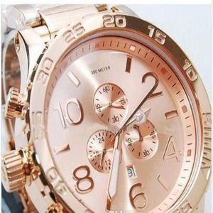 Classic Fashion New Chrono Nixo 51-30 Chrono we wszystkich Rose Gold Watch A083-897 Watch Original Box305V