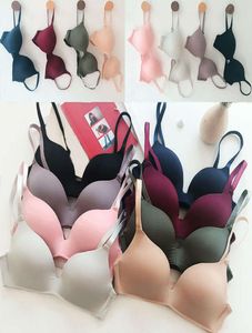 Einfache, glatte, geraffte Push-up-BHs für Damen, spurlos, verstellbar, nahtlos, Unterwäsche, Draht-BH, Komfort, Brassire2331083