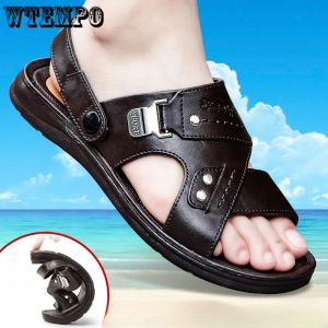 Sandali wtempo sandali estivi sandali morbidi maschili non slip di mediocre e anziani papà coreano Scarpe da spiaggia scarpe da uomo casual sandali maschi