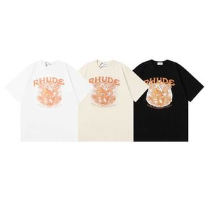 Camiseta Chaopai Rhude Herbal Plant com estampa colorida simples, gola redonda, manga curta para homens e mulheres