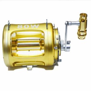 Reels 80W 3180g Line 0.90mm 910m, 50W 2460g, 30W 1620g, 20W Deep Sea Tuna Fishing Reel Alloy Aluminium Trolling Drum Reel 8 Bearings