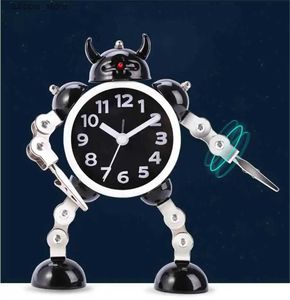 Schreibtisch Tischuhren Home Schlafzimmer Dekoration Digitaler Wecker Metall Roboter Desktop Cartoon Anime Tisch Schreibtisch Uhr Uhr Kinder Weihnachtsgeschenke L240323