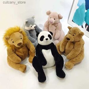 Doldurulmuş Peluş Hayvanlar Kawaii Dolgulu Ayı Oyuncak Bebekler Yumuşak Hayvan Panda Pig Aslan Köpek Peluşları Ev Dekor Bebek Yeni Tasarım Hu Peluş Oyuncaklar Çocuklar İçin Hediye L240320