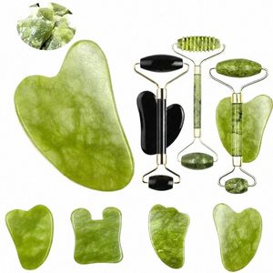 Natural Jade Face Massager Gua Sha Ste Face Gua Masaje Placa Facial Acupoint Eye Care SPA Massageador Ferramenta massagem visage j54S #