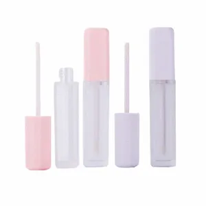 30/50pcs Lip Glaze Tube Vazio Plástico Fosco Branco Rosa Tampa 7ML Embalagem Cosmética Recarregáveis Lip Gloss Tube Ctainers m7Jo #