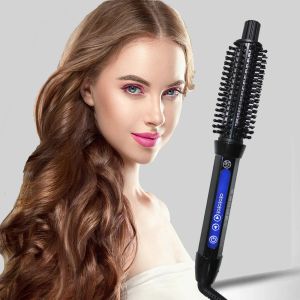 Fuktare Rucha Professional Curling Iron 2 i 1 Electric Hair Brush PTC Snabbvärme Combs for Women Hair Curlers Roller 1832cm Comb Te