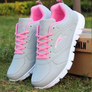 Sapatos de couro casual sapatos planos femininos tênis de sapatos esportivos respiráveis Moda de malha de tênis tênis feminino para mulheres para calçados