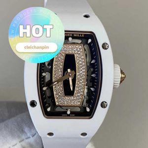 Designer Wrist Watch RM Owatch da polso RM07-01 Womens Ceramic Rose Gold Machine 31*45mm Womens RM0701 Bianco bianco nero