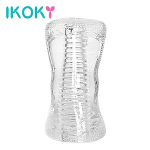 IKOKY Masturbation Cup Sex Spielzeug für Männer Transparente Vagina Erwachsene Produkte Penis Trainer Verzögerung Ejakulation Männlicher Masturbator 240312