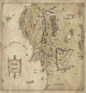 Map of Middle Earth Lord Of The Rings Art Gifts Silk Print Poster6925106