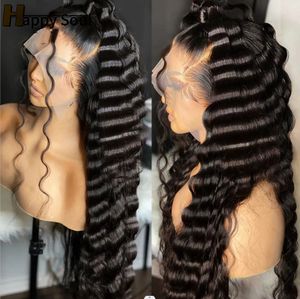 ブラックカラー360 Glueless Full Lace Front Wig 180dencess Curly Human HairWig