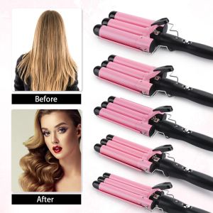 Strykjärn 3 fat hår curling järn automatisk perm splint keramiskt hår curler hårvävar curlers rullar styling verktyg hår styler trollstav