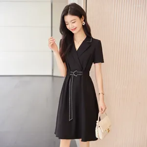 Party Dresses Women's 2024 Summer Short-sleeved Professional Suit French Dress Office Work Clothes Fashion Temperament