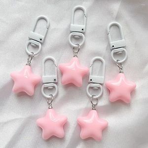 Party Favor Stars Yellow Pink KeyChain Creative Soft Pentagram Kuddiga mjölkstjärna Gul/Pink Fun Dekorativ