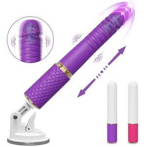 Sex Automatischer Teleskop-Stoßdildo-Vibrator-Massagegerät G-Punkt Einziehbare weibliche Masturbation Sexspielzeug für Erwachsene für Frauen 240311