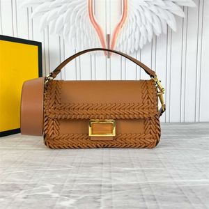 Bolsas de ombro 23 anos no início da primavera nova bolsa feminina tecida feita de couro genuíno vara um crossbody elegante e versátil na moda