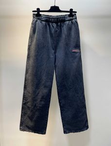the Correct Version of b Familys Cola Embroidery Washing Water and Vintage Casual Pants Os Loose for Both Men Womens Bathroom