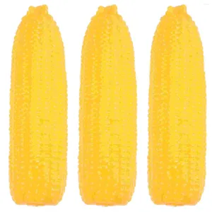 Decorative Flowers 3 Pcs Simulation Corn Pretend Food Toy Po Props Plastic Decoration Model Fake Models Realistic