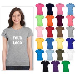 Womens Usa Size T-shirts Diy Oversized Women Shirts Plus Custom 100% Cotton O-neck T-shirt for