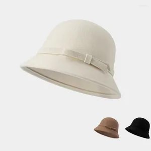 Basker vinter kvinnor blommor ull cap hattar fedoras vintage western hink 3 färger varm kvinnlig bowler