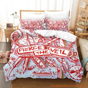 Uppsättningar 2023 Pierce the Veil Bedding Set single Twin Full Queen King Size Bed Set Aldult Kid Bedroom DuvetCover Set 3D Bed Sheet Set