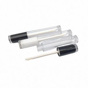 30 pezzi / 50 pezzi bottiglia di smalto per labbra coperchio bianco nero rossetto liquido imballaggio cosmetico 5 ml tubi vuoti rotondi in plastica trasparente per lucidalabbra N0Fx #