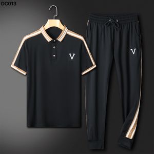 夏のファッションの男性とレディースショーツトラックスーツセット半袖セット100％コットンブラックTシャツショーツ