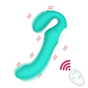 10 Speeds Strapless Strapon Anal Prostate Massager Dildo Vibrator Female Double Vibrating G Spot Adult Sex Toys for Women Couple 240311