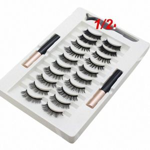 1/2pcs Kit de olhos magnéticos com delineador Natural Grosso Lg Eye Les Extensi Reutilizável Ferramenta de maquiagem para olhos falsos TSLM1 A1Hg #