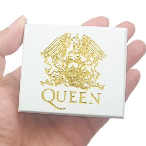 Boxes Sinzyo QUEENWe are the champions white with mirror Music Box Carved Mechanism Musical Wind Up Gift for Christmas