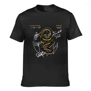 Camisetas masculinas verão gráfico toto banda assinada logotipo mens manga curta moda imprime algodão tops preto tamanho s 3xl