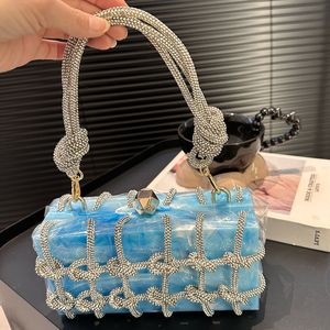 Designer Bags High Quality Fashion Luxury bags Acrylic marble braided rope diamond box small square bag Deluxe banquet underarm bag simple and beautiful