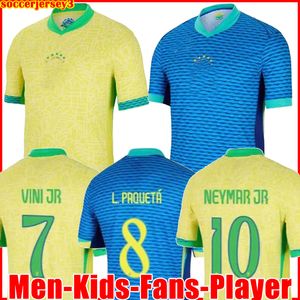 2024 Casemiro Jesus Brazils Fußballtrikot 24 25 Richarlison 2025 Camiseta Raphinha Paqueta Vini Jr. Rodrygo Brasil Football Shirt Männer Kinderuniform -Fans Spieler Neymar
