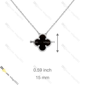 Pendant Necklaces Classic Van Clover 18K Gold Necklace Jewelry Designer for Women Titanium Steel Gold-Plated Never Fade Not Allergic, (Silver)Store/21417581