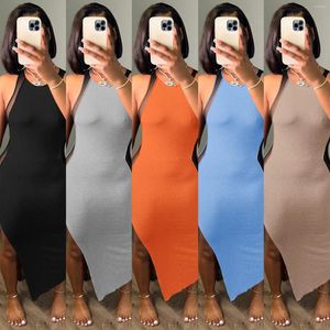 Casual Kleider Großhandel Dame Multi Farbe Modische Solide Sexy Schlitz Frauen Rock Abend Vestidos De Fiesta Pedreria