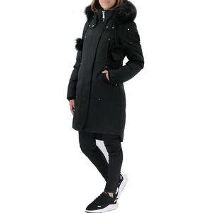 Kadın Kış Fox Kürk-Trim Kapüşonlu Ceket Kanada Long Parka Puffer Ceket